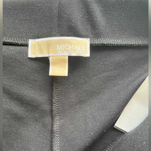MICHAEL KORS: Stretch Leggings with leather detail (Size: L) - Picture 4 of 5